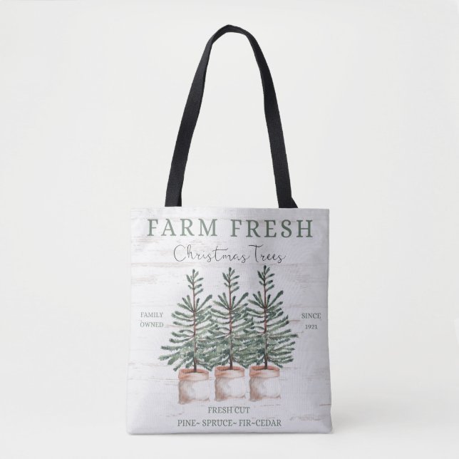 Tote Bag Ferme de Noël rustique (Devant)