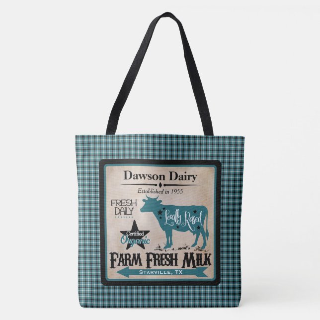 Tote Bag Ferme Fourre-tout personnalisé par lait frais (Devant)
