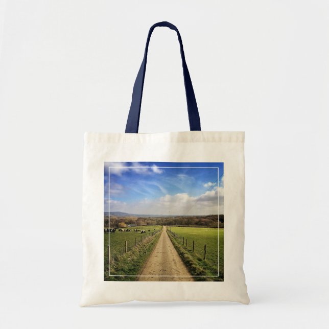 Tote Bag Fermes | Français Camptryside Dirt Road (Devant)