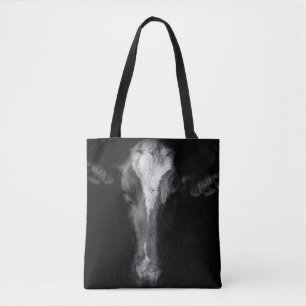 Tote Bag Fermes Tête de vache B&W
