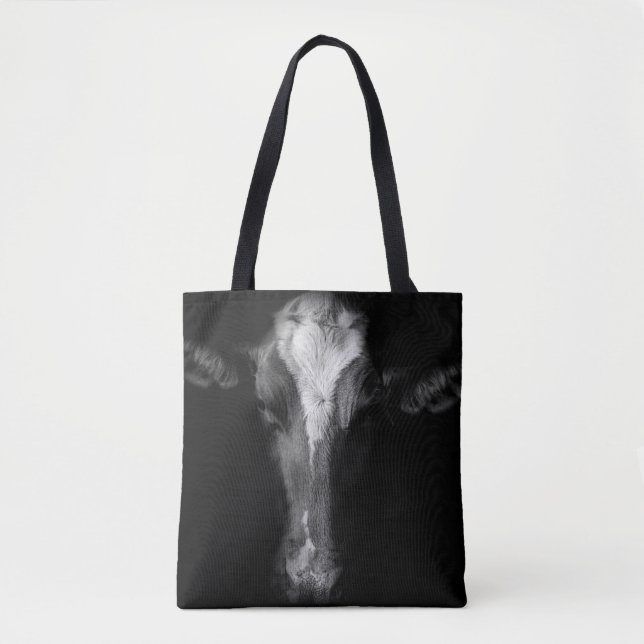 Tote Bag Fermes | Tête de vache B&W (Devant)