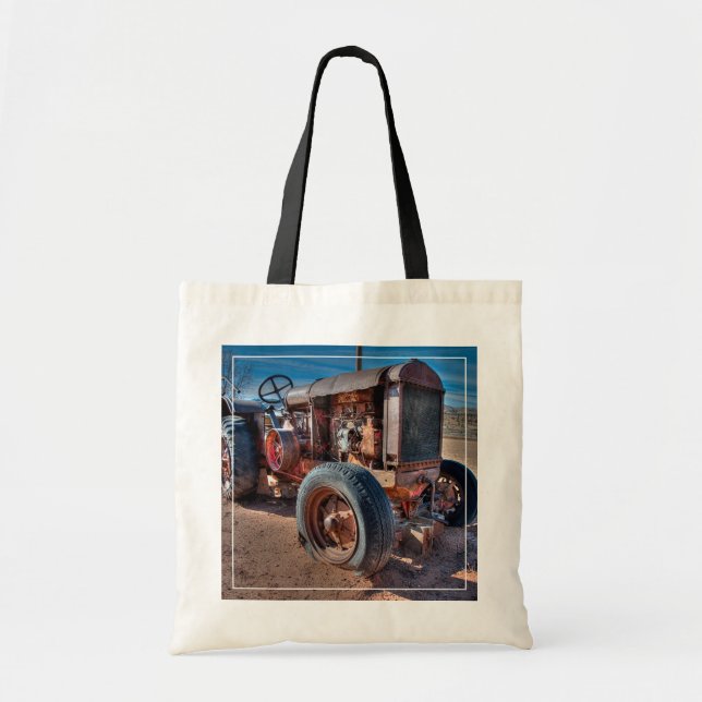 Tote Bag Fermes | Tracteur d'antiquité rouillé (Devant)