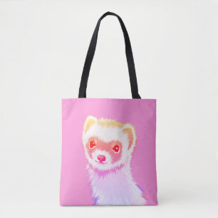 Tote Bag Ferret Sassy Aux Couleurs Arc-En-Ciel