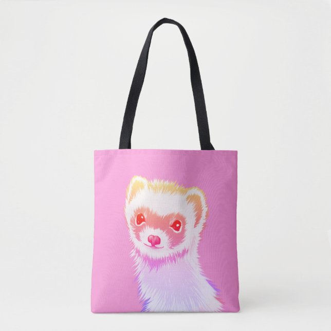 Tote Bag Ferret Sassy Aux Couleurs Arc-En-Ciel (Devant)