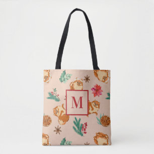 Tote Bag Festif Fluffy Chien de Noël Fourre-tout