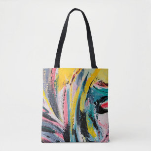 Tote Bag Festival du printemps. Peinture à texture multicol