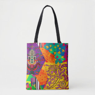 Tote Bag Festivale patchwork en indien, turc, italien, por