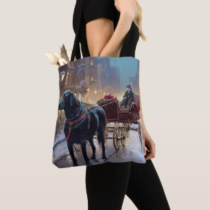 Tote Bag Festive de Noël au Labrador noir