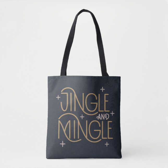 Tote Bag Festive Jingle et Mingle Holiday Design (Devant)