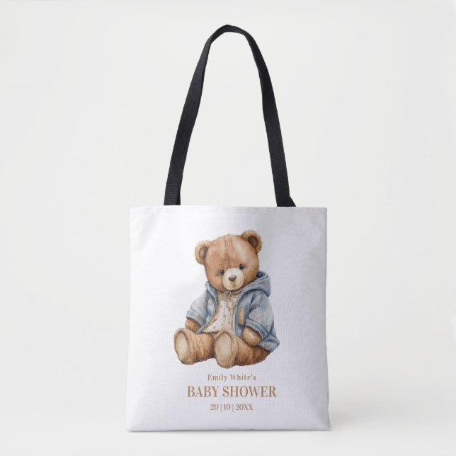 Tote Bag Fête bébé ours en peluche, nous pouvons à peine at (Devant)
