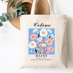 Tote Bag Fête d'anniversaire d'avril Fleur de naissance Mar