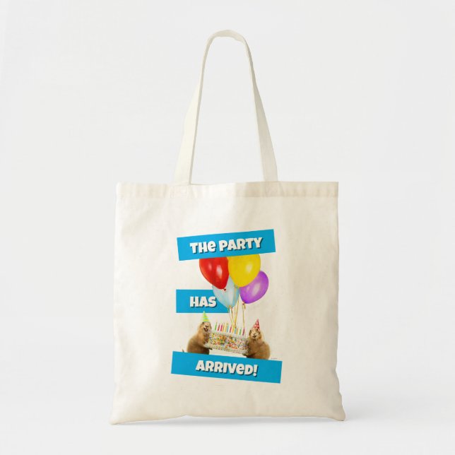 Tote Bag Fête d'anniversaire de chien de prairie (Devant)
