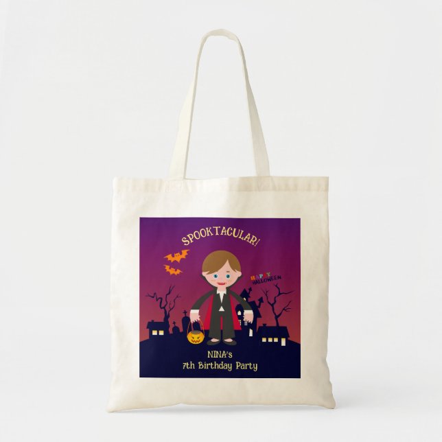 Tote Bag Fête d'anniversaire de fille en costume d'Hallowee (Devant)