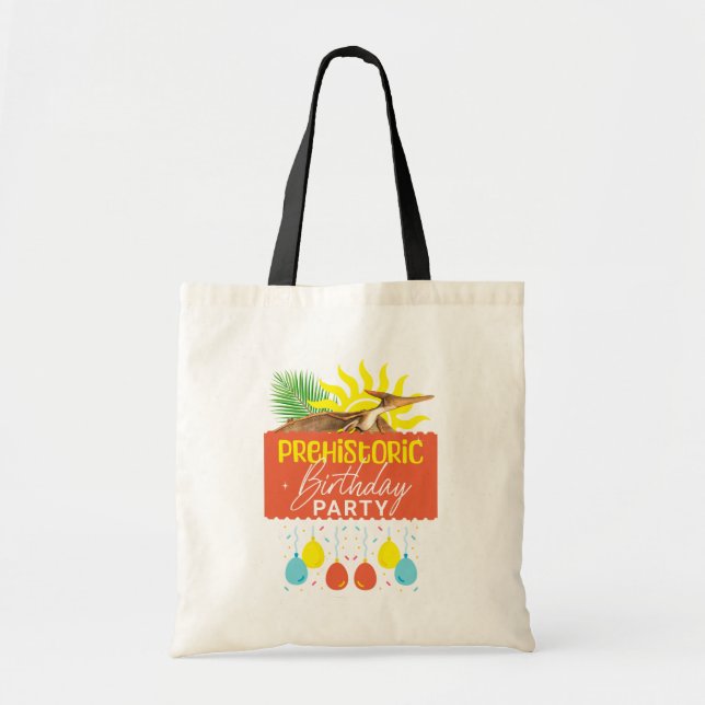Tote Bag Fête d'anniversaire préhistorique Ptérodactyle (Devant)