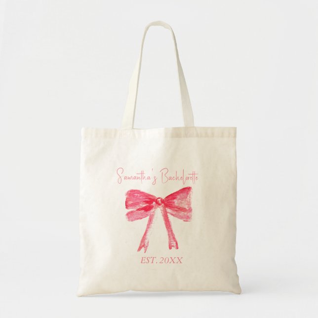 Tote Bag Fête de Bachelorette Arc-en-ciel Rose Coquette  (Devant)