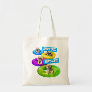 Tote Bag Fête de chien dans la piscine