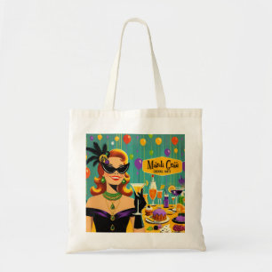 Tote Bag Fête de Cocktail Martini Rétro 50s Mardi Gras