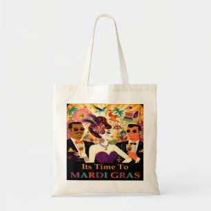 Tote Bag Fête de cocktail rétro milieu du siècle Mardi Gras