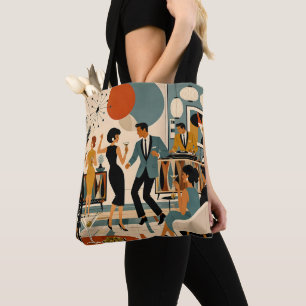 Tote Bag Fête de danse martini branchée milieu du siècle mo