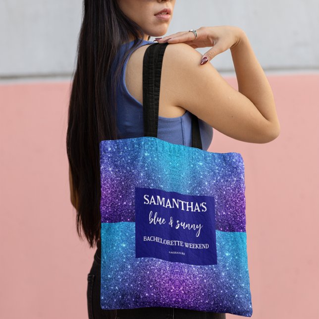 Tote Bag Fête de Fiançailles Paillettes Bleues (Créateur téléchargé)
