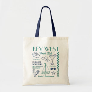 Tote Bag Fête de Fiançailles sur la Plage Dessin Doodle Key