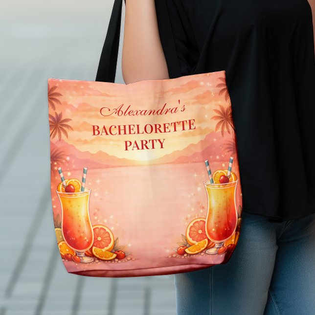 Tote Bag Fête de Fiançailles Tropical Tequila Sunrise (Créateur téléchargé)