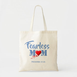 Tote Bag FÊTE DE LA MÈRE Fearless Maman Coeurs Bleu