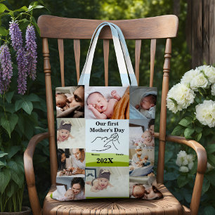 Tote Bag Fête de la Première Mère personnalisée Photo Colla