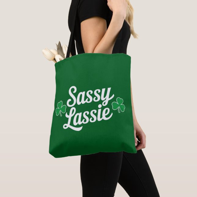 Tote Bag Fête de la Saint-Patrick Sassy Lassie Drôle d'Irla (De près)