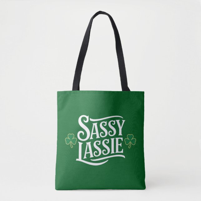Tote Bag Fête de la Saint-Patrick Sassy Lassie Drôle Fille  (Devant)
