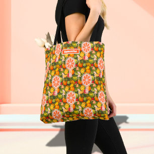 Tote Bag Fête de Mariage Retro Tropical Citron Pickleball