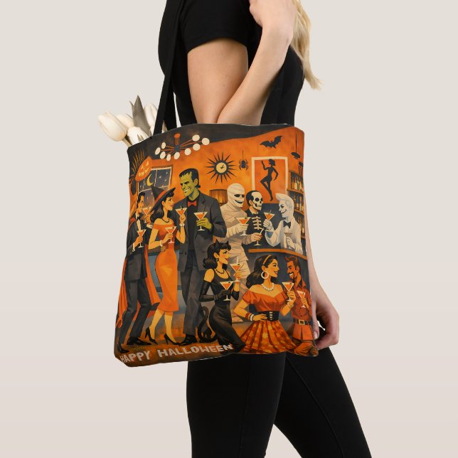 Tote Bag Fête de martini Halloween Moderne du Milieu du Siè (De près)