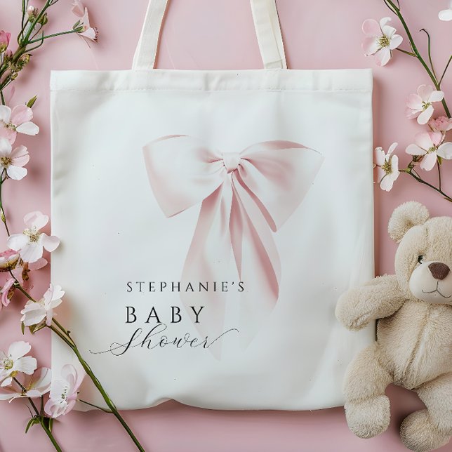 Tote Bag Fête de Naissance Ruban Rose Pâle  (Créateur téléchargé)