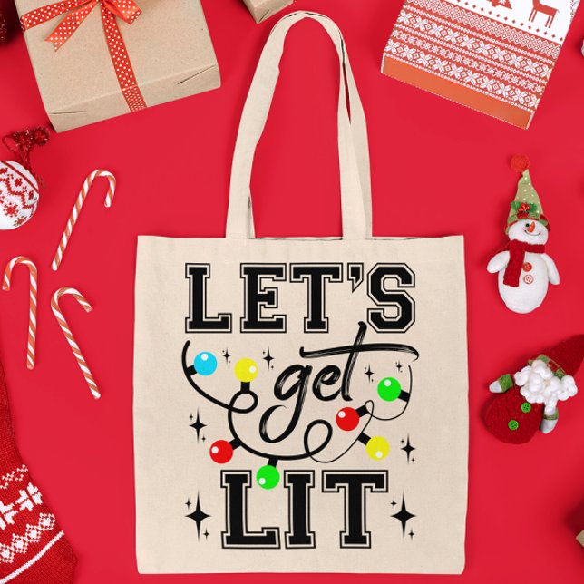 Tote Bag Fête de Noël amusante - Lumière de Noël (Créateur téléchargé)