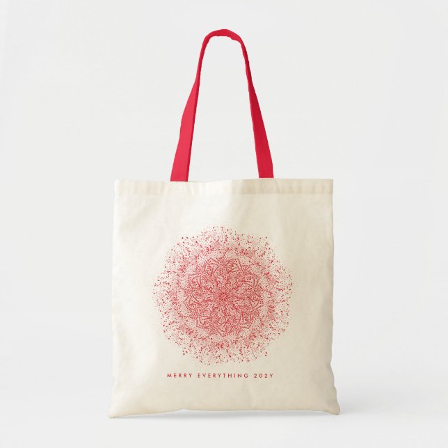 Tote Bag Fête de Noël de Flèche de neige personnalisée Four (Devant)