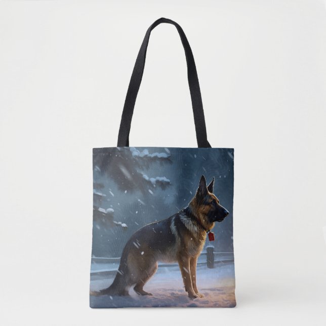 Tote Bag Fête de Noël des bergers allemands (Devant)