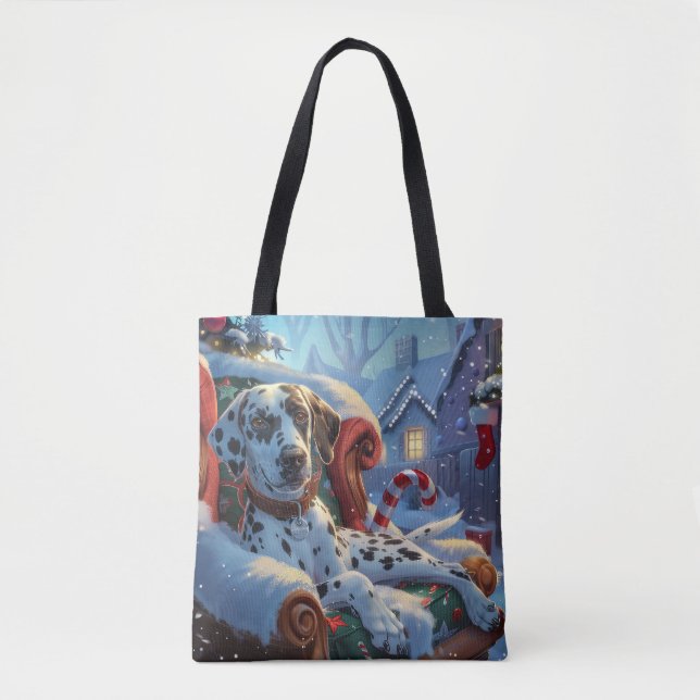 Tote Bag Fête de Noël des Chiens de Dalmatie (Devant)
