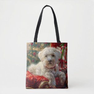 Tote Bag Fête de Noël des chiens maltais