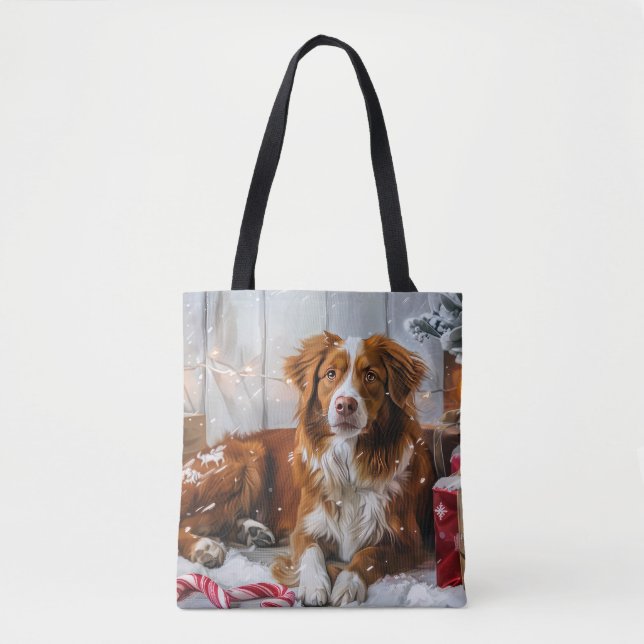 Tote Bag Fête de Noël du chien de canard de la Nouvelle-Éco (Devant)