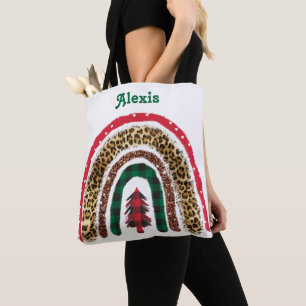 Tote Bag Fête de Noël personnalisée tendance Arc-en-ciel ro