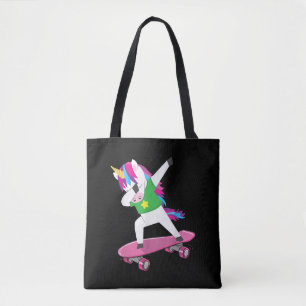 Tote Bag fête de patinage d'anniversaire de la licorne de D