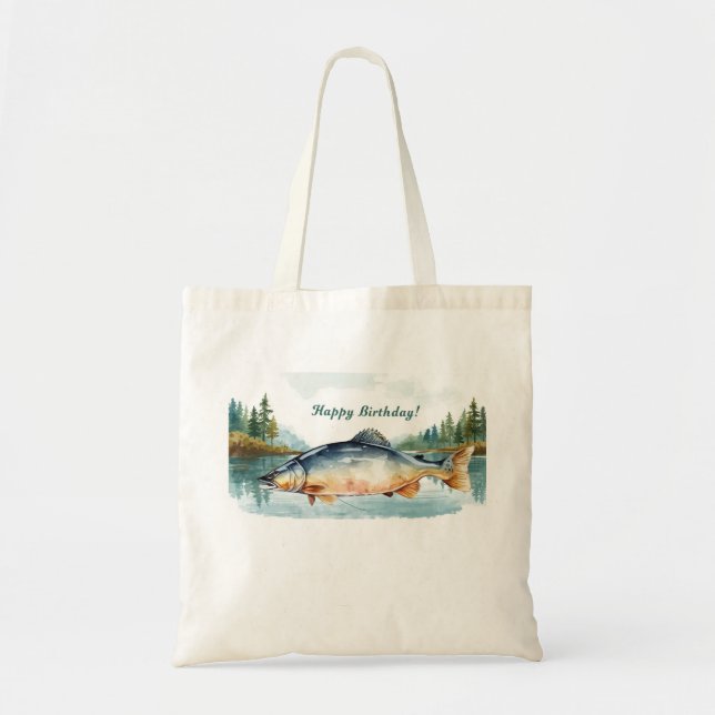 Tote Bag Fête de pêche à thème avec gâteau (Devant)