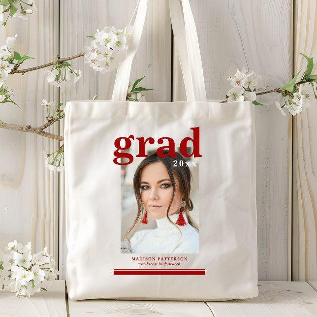 Tote Bag Fête de Remise des Diplômes Élégante Écriture Mode (Créateur téléchargé)