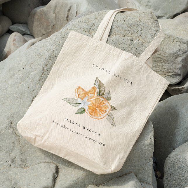 Tote Bag Fête des mariées botanique orange minimale en feui (Créateur téléchargé)