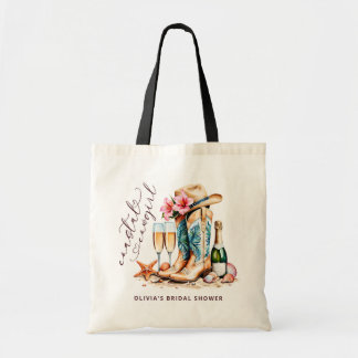 Tote Bag Fête des mariées d'aquarelle moderne Coastal Cowgi