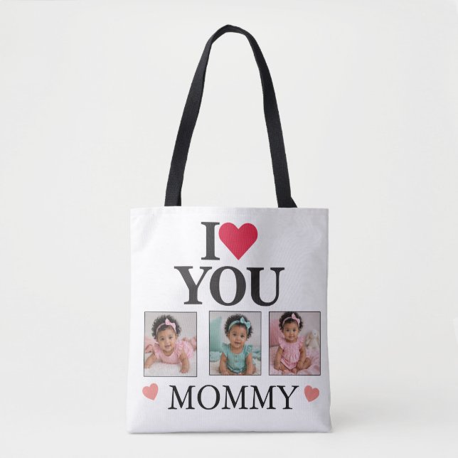 Tote Bag Fête des mères 3 Photo Blanc  (Devant)