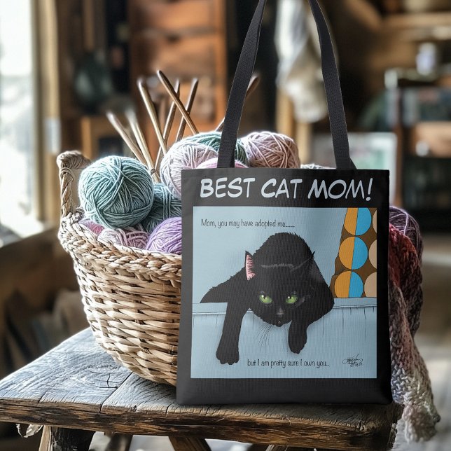 Tote Bag Fête des mères de chats noirs (Créateur téléchargé)