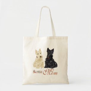 Tote Bag Fête des mères des écossaises roulettes et noires
