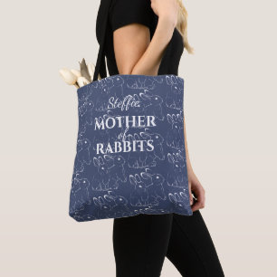 Tote Bag Fête des mères Mère des lapins Blue Bunny Custom
