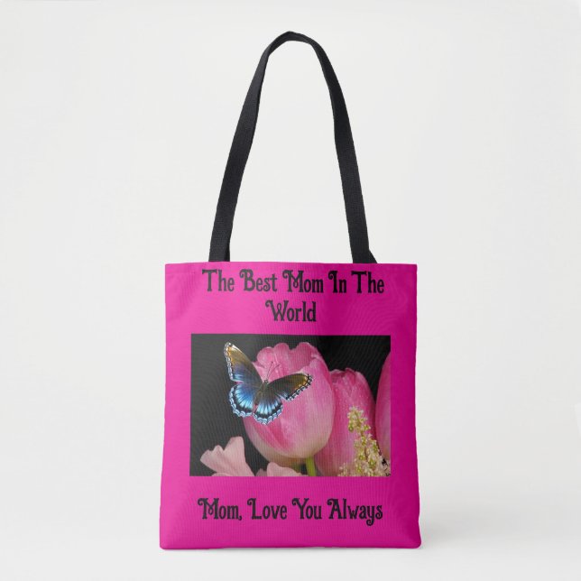 Tote Bag Fête des mères Papillon et fleurs Fourre-tout (Devant)